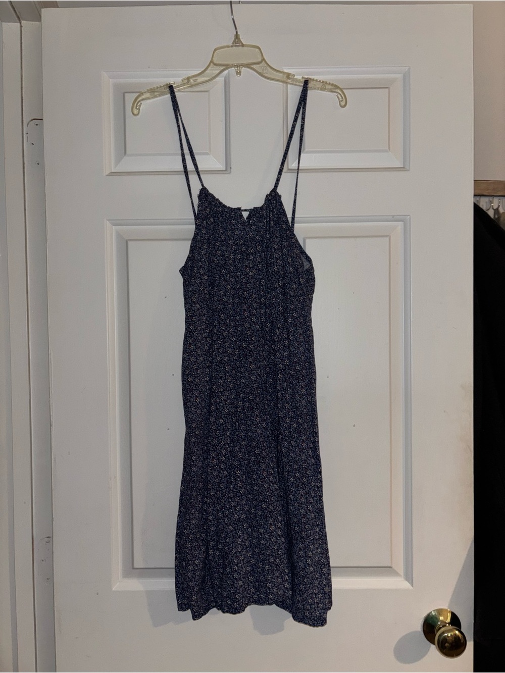 Women's Navy Floral Spaghetti-Strap Mini Dress